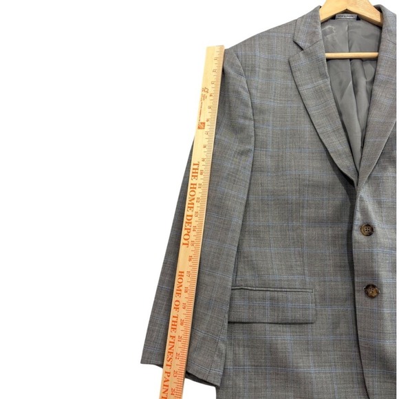 Ralph Lauren Men's Gray Plaid 98% Wool Blazer Suit Jacket Size M - Picture 6 of 8